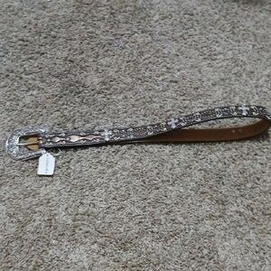 Elegant Silver and Brown Women's Belt